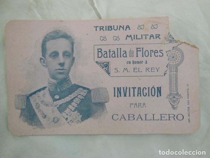 Documenti antichi: Entrada - Ticket : BATALLA DE FLORES EN HONOR A S M EL REY. Tribuna Militar