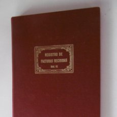 Documentos antiguos: VINTAGE - REGISTRO DE FACTURAS RECIBIDAS - MODELO 62 - RIERA HERMANOS R H C - NUMERADO - SIN USAR. Lote 210640961