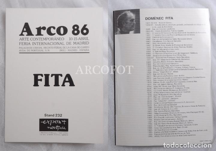 Documentos antiguos: D&Iacute;PTICO - ARCO '86 - 10-15 ABRIL - FITA - EXPOSIT MONTJUIC - STAND 232 - DOM&Egrave;NEC FITA