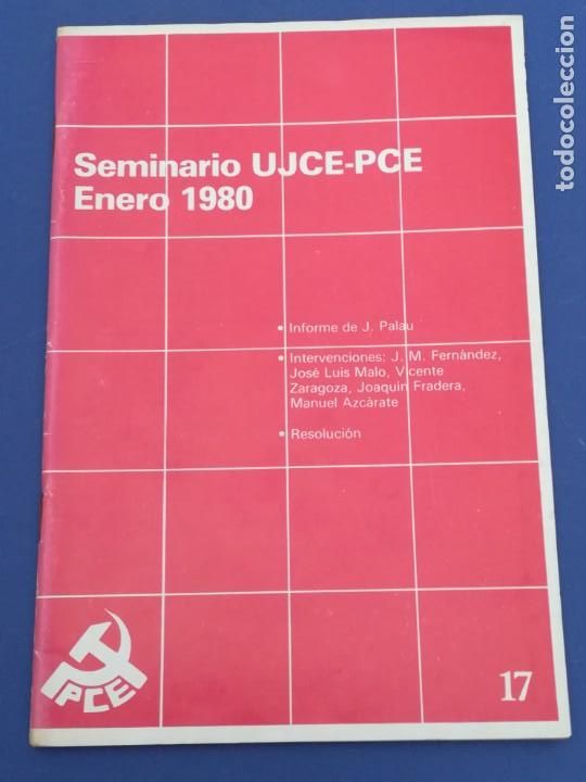 Documentos antiguos: CUADERNILLO SEMINARIO UJCE DEL PARTIDO COMUNISTA DE ESPA&Ntilde;A - Foto 1