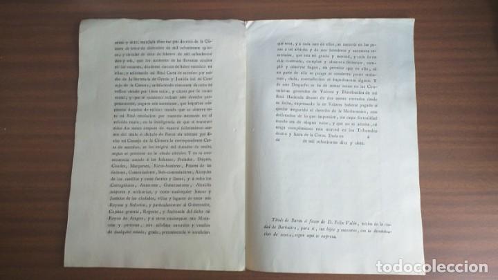 Documentos antiguos: F&eacute;lix Val&oacute;n, bar&oacute;n de Mora / Barbastro - Foto 5