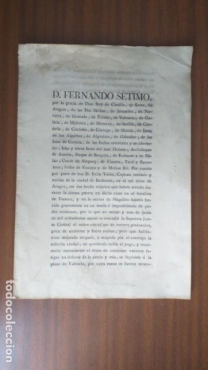 Documentos antiguos: F&eacute;lix Val&oacute;n, bar&oacute;n de Mora / Barbastro - Foto 1