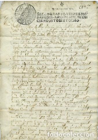 Documentos antiguos: DOCUMENTO GALICIA 1718 MANUSCRITO - Foto 1