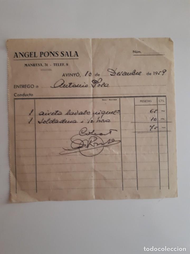 Documentos antiguos: Factura Angel Ponsa Sala
