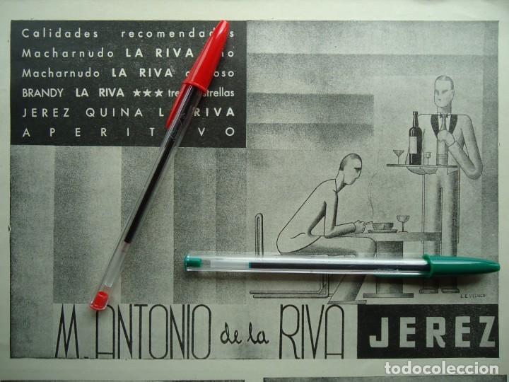Documentos antiguos: publicidad vintage 1937 antonio riva jerez cadiz quina macharnudo fino brandy uva vid vino andalucia