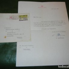 Documentos antiguos: SOBRE Y CARTA - MEMBRETE SECRETARIAT DE LA REINE (FABIOLA) - BELGICA 1963