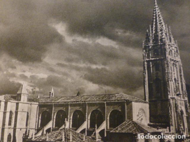 Old Documents: OVIEDO ASTURIAS VISTA DE LA CATEDRAL ANTIGUO HUECOGRABADO