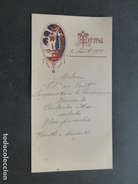 Documentos antiguos: MENU ART DECO 1925 - Foto 1