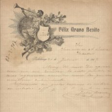 Documentos antiguos: FÉLIX ARANA BENITO. PRADOLUENGO. BURGOS. FÁBRICA DE BAYETAS. 1907. CARTA A A. BADIA. SABADELL.