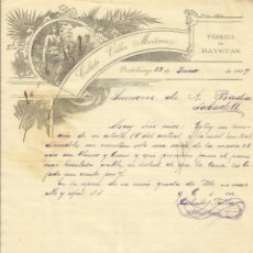 Documentos antiguos: CALIXTO VILLAR MARTÍNEZ. FÁBRICA DE BAYETAS. PRADOLUENGO. BURGOS. 1907. CARTA A A. BADÍA. SABADELL.