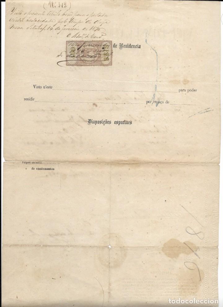 Documentos antiguos: Documento del vice-consulado de Espa&ntilde;a en Setubal, a&ntilde;o 1876 - Foto 2