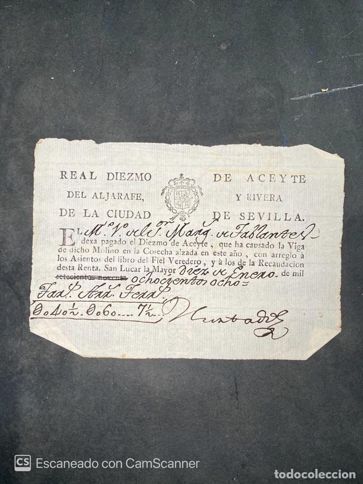 Documentos antiguos: SEVILLA, 1888. ACEITE DIEZMO. LEER - Foto 1