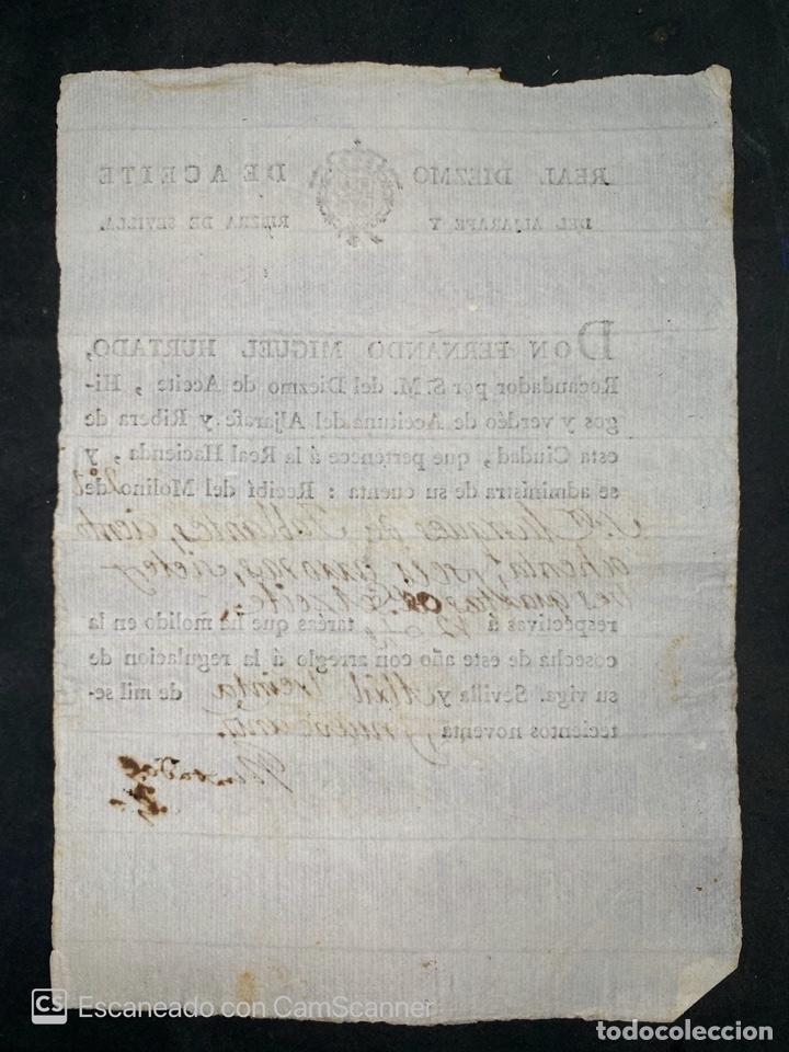 Documentos antiguos: SEVILLA, 1799. ACEITE DIEZMO. LEER - Foto 2