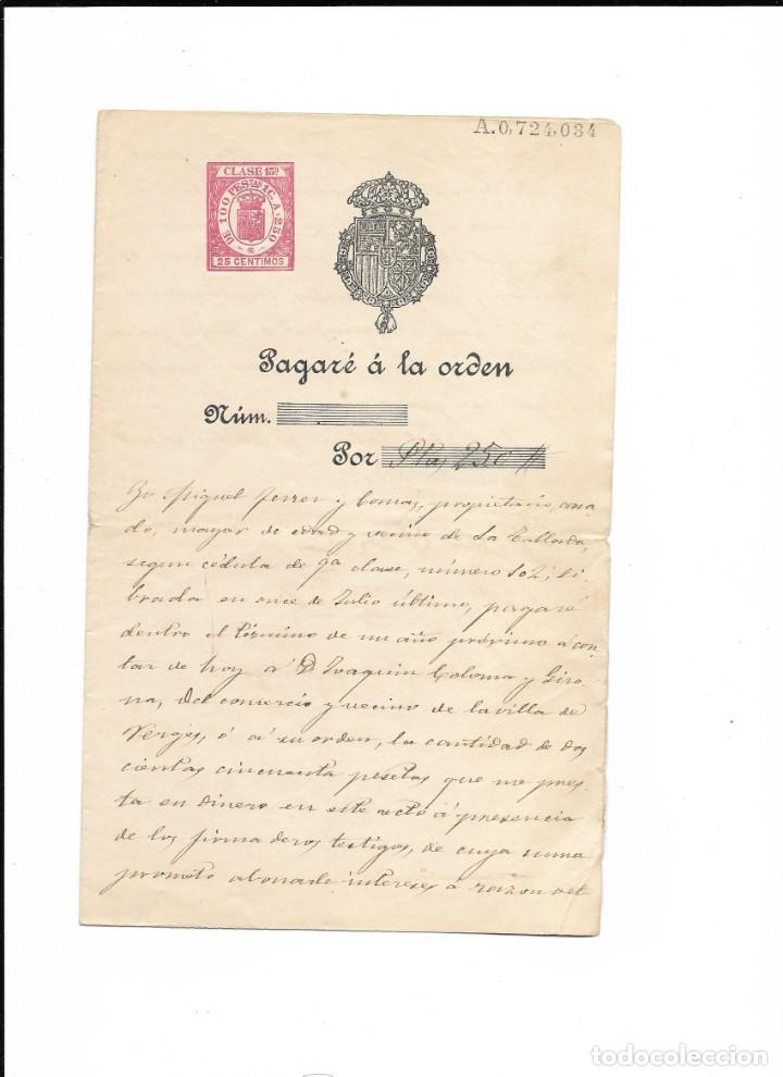 Documentos antiguos: pagar&eacute; a la orden por 250 pesetas, a&ntilde;o 1910