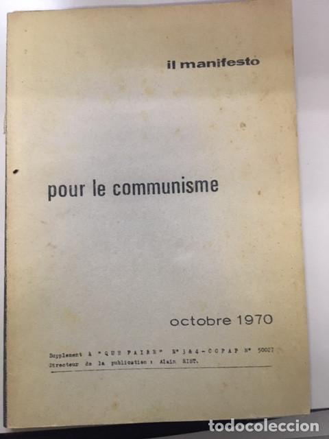 Documentos antiguos: IL MANIFESTO / POUR LE COMMUNISME. OCTOBRE 1970 - Foto 1