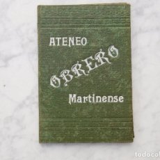 Documentos antiguos: CARNET ATENEO OBRERO MARTINENSE AÑO 1918. Lote 221532841