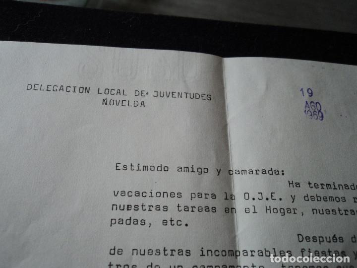Alte Dokumente: comunicacion de la delegacion local de juventudes de novelda O.J.E. 1969