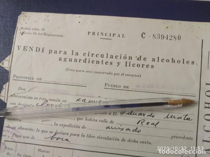 Documentos antiguos: RENTA DEL ALCOHOL, GUIA PARA CIRCULACION DE ALCOHOLES AGUARDIENTES Y LICORES
