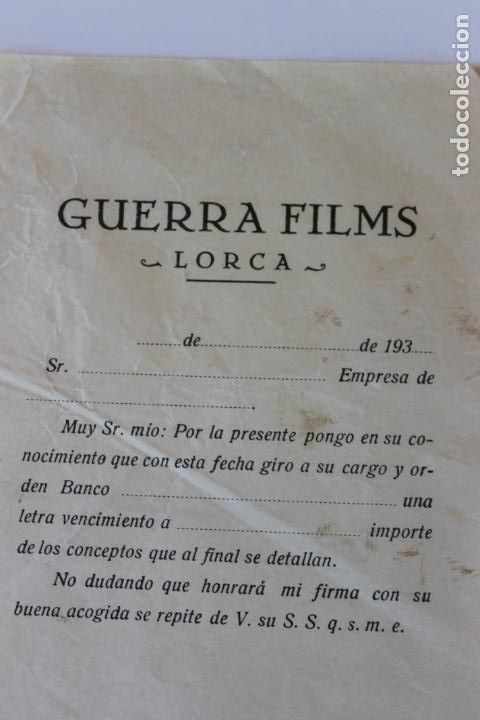 Documentos antiguos: GUERRA FILMS, LORCA, DOCUMENTO A&Ntilde;OS 30 - Foto 2