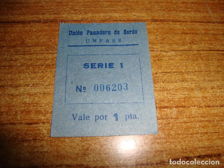Documentos antiguos: VALE 1 PTAS UNIO PANADERA DE SEROS UNPASE - Foto 1