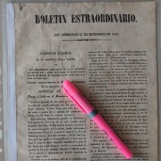 Documentos antiguos: 1843 27/SET BOLETIN ”ESTRAORDINARIO” DE LA PROVINCIA DE LA CORUÑA - IMP.PUGA - SUBLEVACION CATALUÑA. Lote 223473321