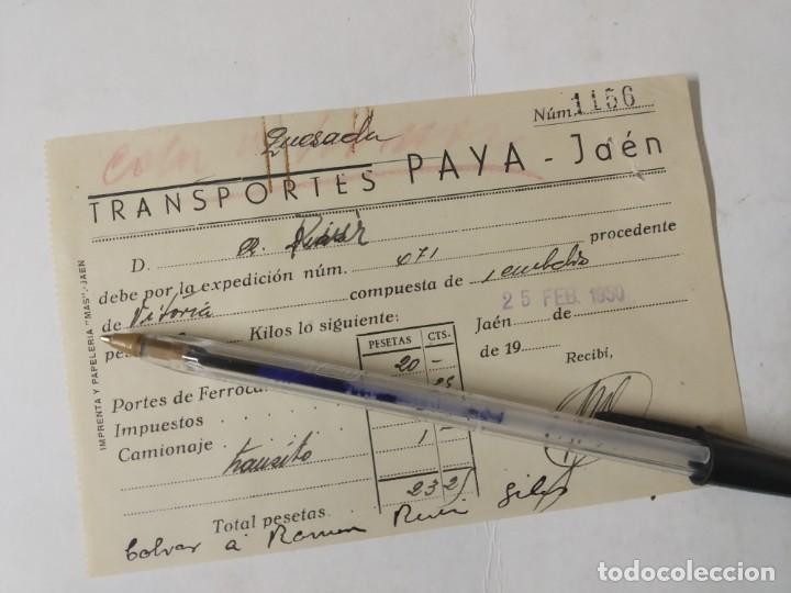 Documentos antiguos: TRANSPORTES PAYA JAEN 1950.
