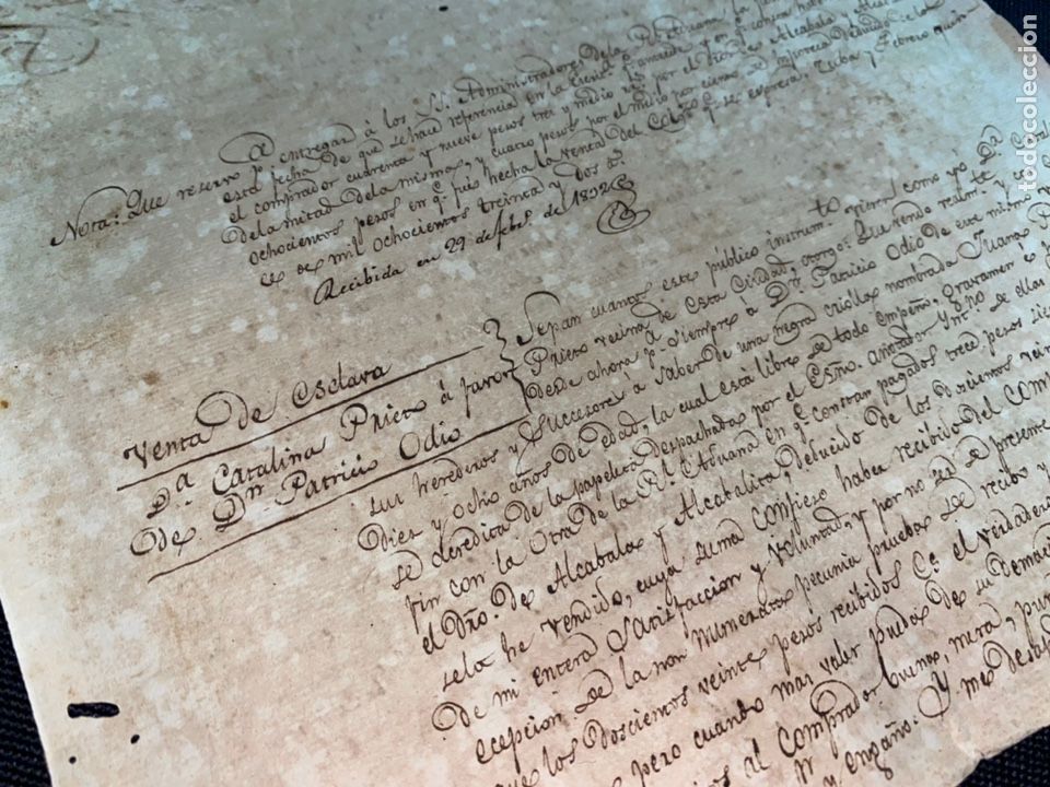 Documentos antiguos: VENTA ESCLAVA.SELLO TERCERO 1832-3. CUBA CATALINA PRIETO A PATRICIO ODIO.