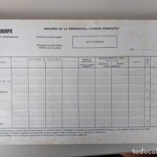 Documentos antiguos: RENFE CONTABILIDAD E INTERVENCION FERROCARRILES - BLOC 100 HOJAS IMPECABLE - VAGON COMPLETO. Lote 224333635