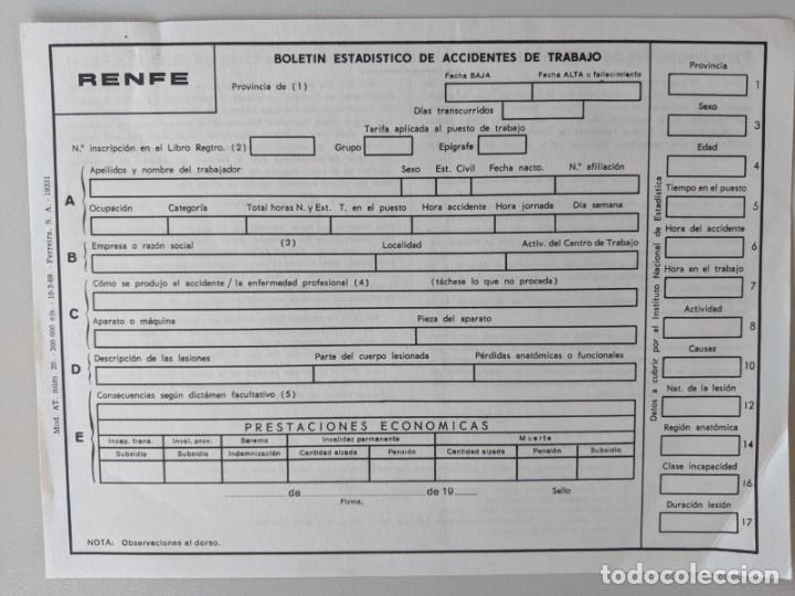Documentos antiguos: ANTIGUOS IMPRESOS DE RENFE (7) FERROCARRILES, IMPECABLES - Foto 2
