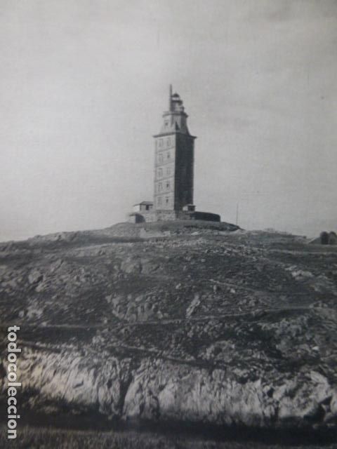 Old Documents: LA CORU&Ntilde;A TORRE DE HERCULES ANTIGUA LAMINA A&Ntilde;OS 40