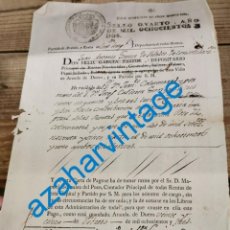 Documentos antiguos: ARANDA DE DUERO, 1803, CONTRIBUCION EXTRAORDINARIA PAGADA POR D.FRANCISCO COLMENARES