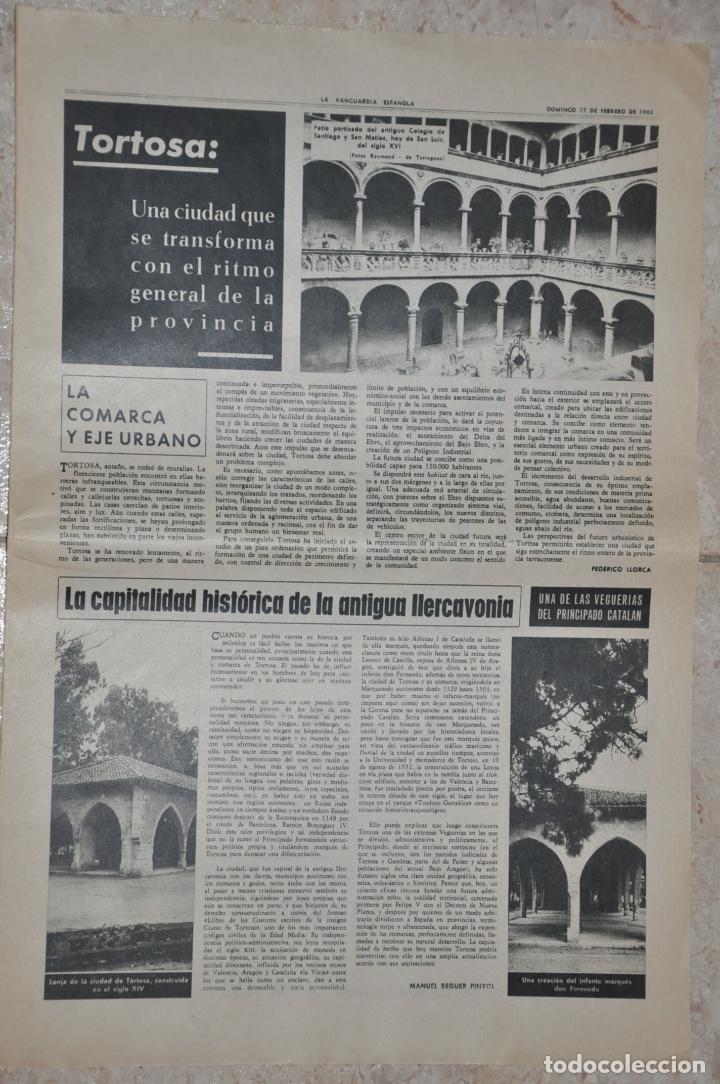 Documentos antiguos: hoja la vanguardia 1963, reportaje tortosa - Foto 1