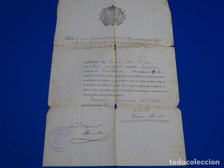 Documentos antiguos: DOCUMENTO DE LA ZONA DE RECLUTAMIENTO DE TERRASSA DE 1903. - Foto 1