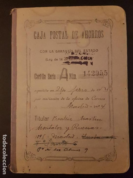 Documentos antiguos: CAJA POSTAL DE AHORROS CARTILLA 1926 - Foto 1