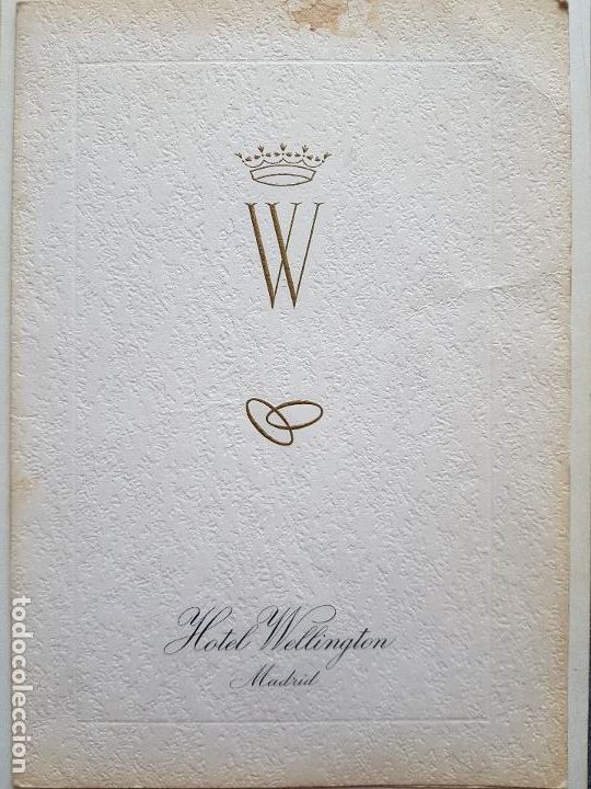 Documents Anciens: MENU ENLACE HOTEL WELLINGTON MADRID 1988