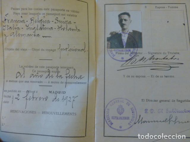 Documentos antiguos: PASAPORTE ESPA&Ntilde;A 1927 - Foto 3