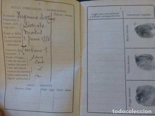 Documentos antiguos: PASAPORTE ESPA&Ntilde;A 1927 - Foto 4
