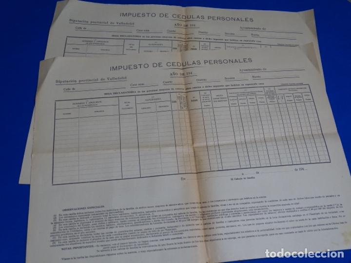 Documentos antiguos: 2 IMPUESTOS DE C&Eacute;DULAS PERSONALES SIN RELLENAR.D&Eacute;CADA DE LOS 40. - Foto 1