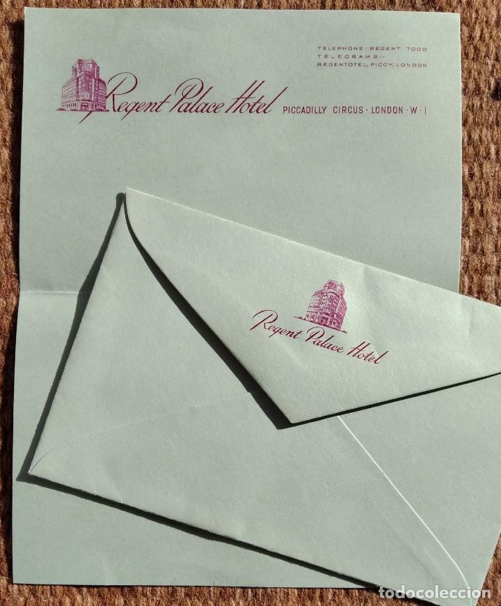 Documentos antiguos: HOJA Y SOBRE REGENT PALACE HOTEL - LONDRES