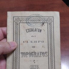 Documentos antiguos: ESCALAFÓN DEL CUERPO DE TOPÓGRAFOS 1878.. Lote 232622275