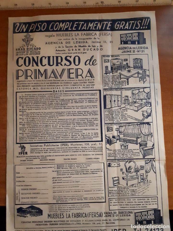 Documentos antiguos: Documento anuncio Agencia de Lerida