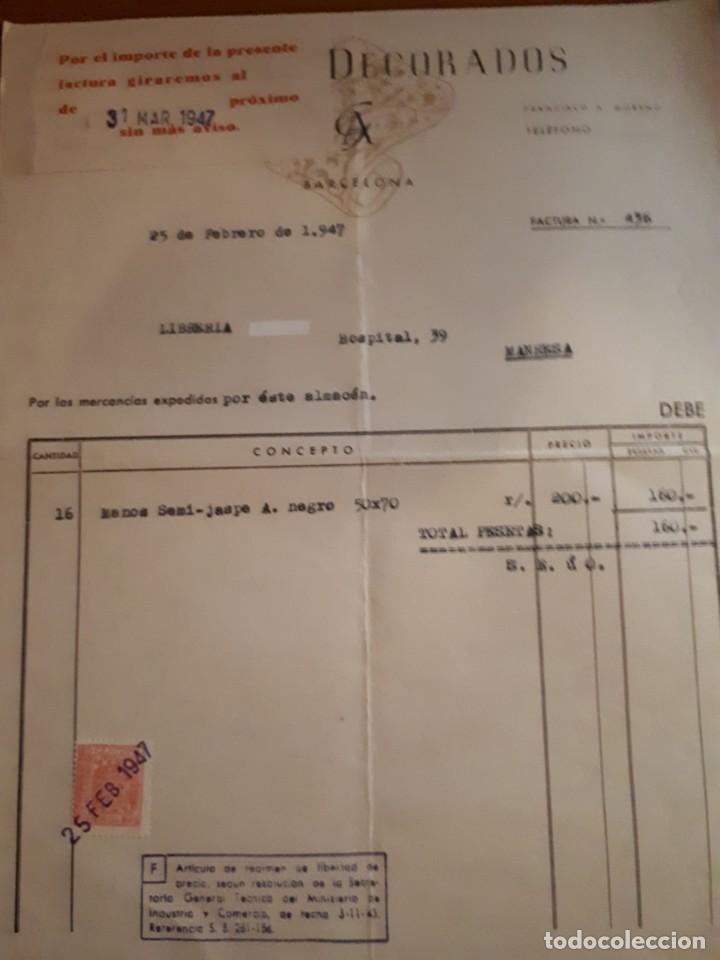 Documentos antiguos: Factura papeles decorados - Foto 1
