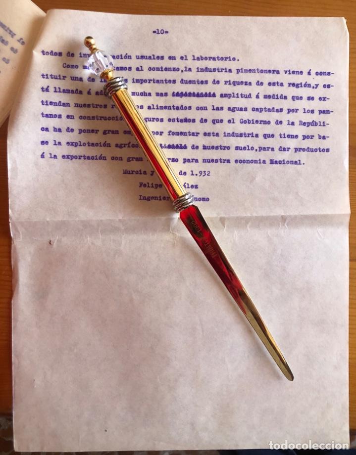 Documentos antiguos: MURCIA- PIMENTON- INFORME- MEMORIA 1932 - Foto 2