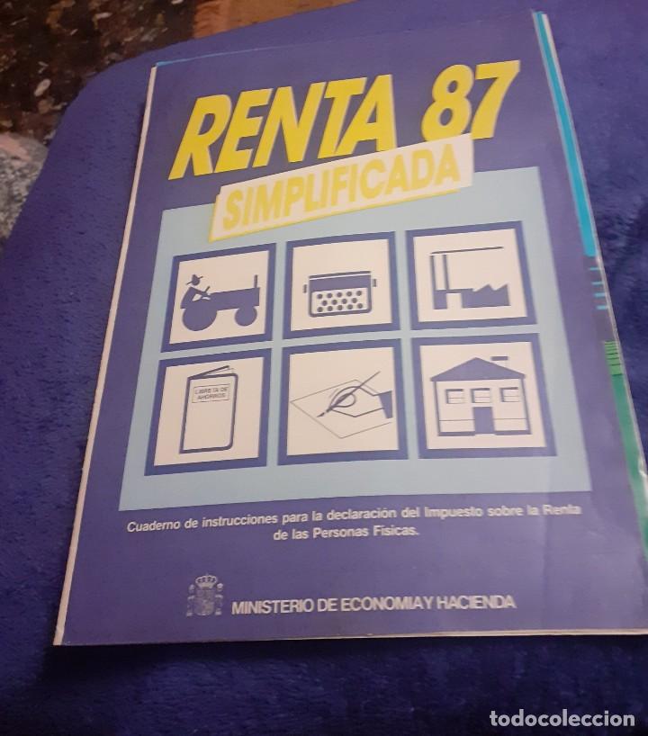 Documentos antiguos: Cuaderno de la Renta Simplificada de 1987 - Foto 1