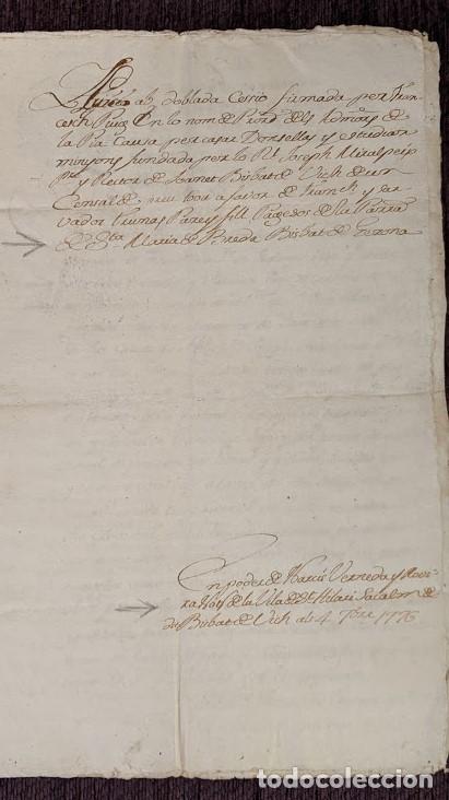 Documentos antiguos: DOCUMENT ORIGINAL DE SANT HILARI SACALM, BREDA, 1776 - Foto 1