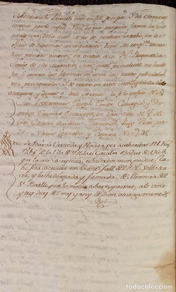 Documentos antiguos: DOCUMENT ORIGINAL DE SANT HILARI SACALM, BREDA, 1776 - Foto 3