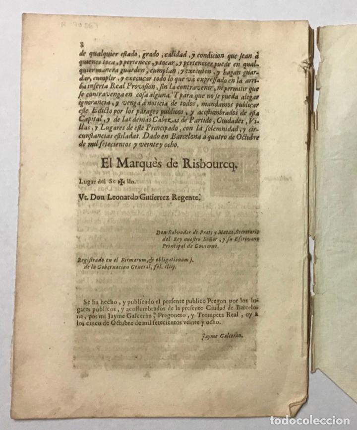 Documentos antiguos: FELIPE V. DON GUILLERMO DE MELUN, MARQUES DE RISBOURCQ. Edicto del marqu&eacute;s de Risbourcq. C. 1728. - Foto 3