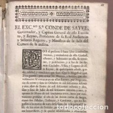 Documentos antiguos: 1768 - PROHIBICIÓN ARMAS DE FUEGO. VALENCIA