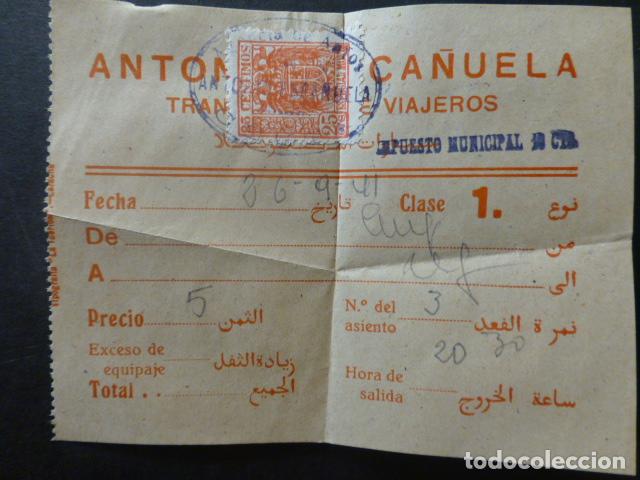 Alte Dokumente: TETUAN MARRUECOS TITULO TRANSPORTE EMPRESA ANTONIO CA&Ntilde;UELA