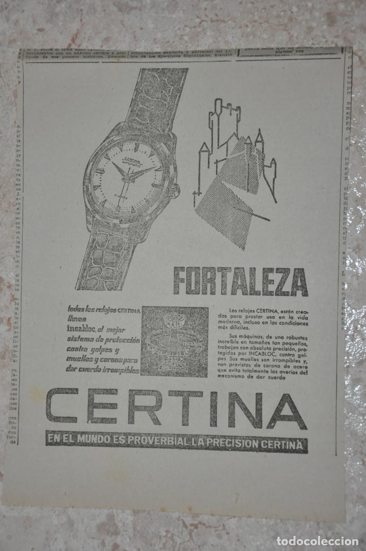 Documentos antiguos: anuncio relojes certina - Foto 1